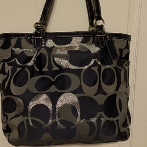 Authentic Blue Coach Logo Handbag